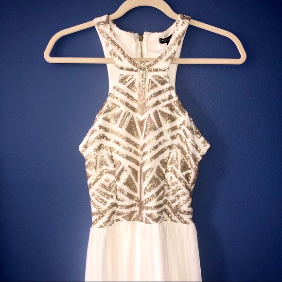 A-line white dress with sequin - Picture 4 of 6